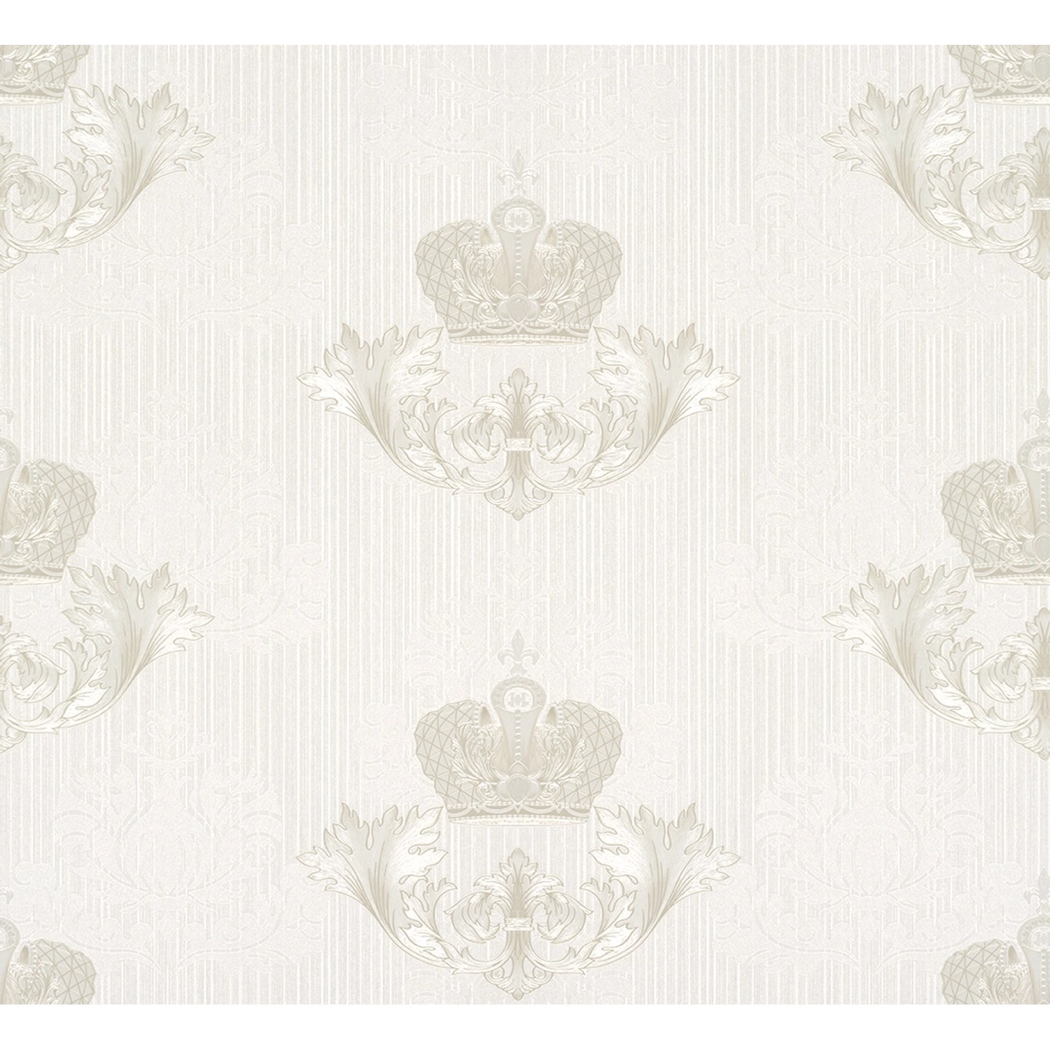 Glööckler Vliestapete Imperial Krone Blattmotiv Wappenoptik Pearl
