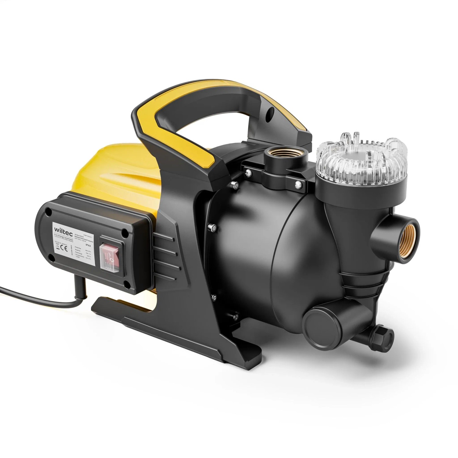 Wiltec Gartenpumpe 1200W Kunststoff 3800L/H Wasserpumpe Brunnenpumpe Gartenteich