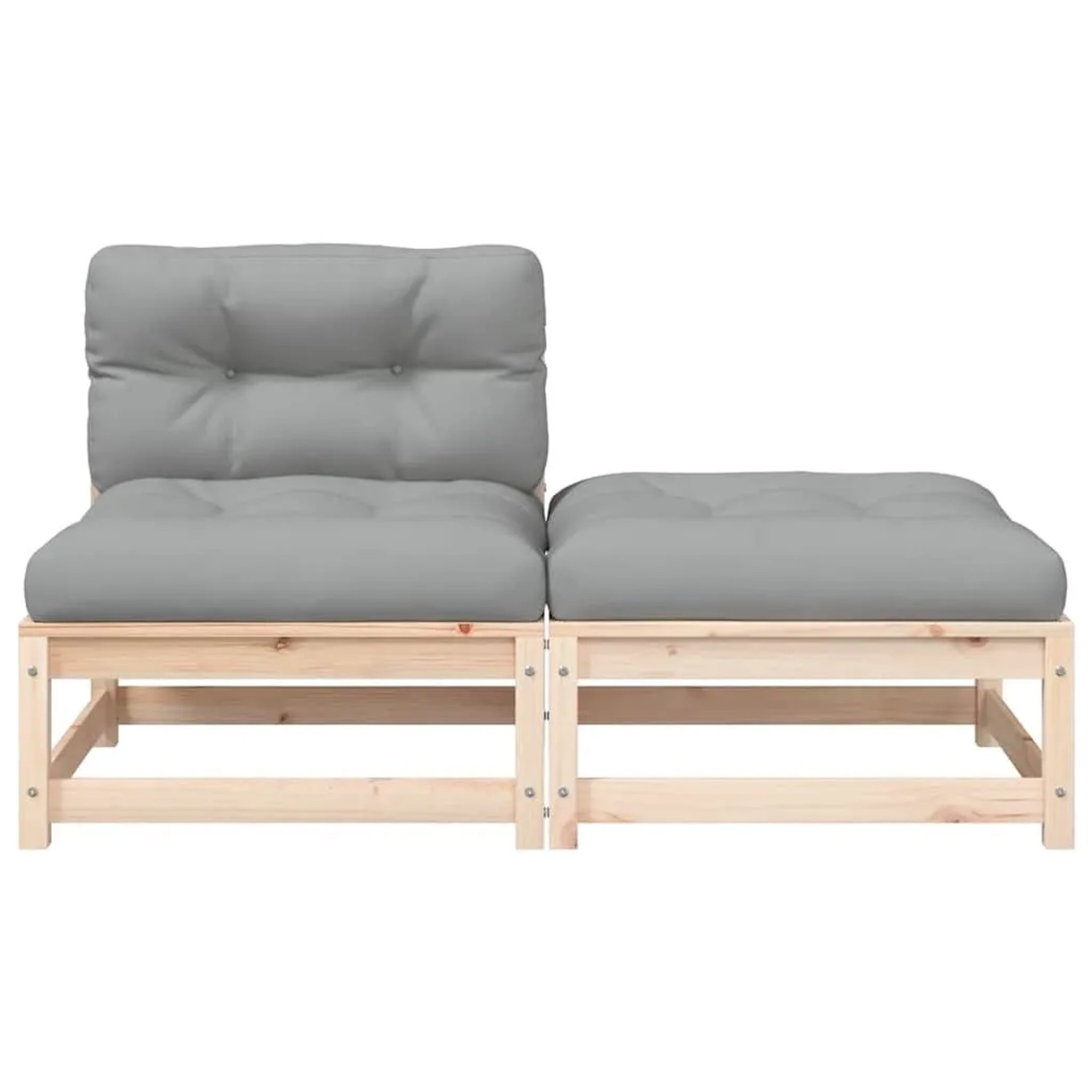 Thumbnail - vidaXL Gartensofa ohne Armlehnen mit Kissen und Hocker 838126