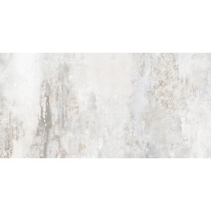 Graue Feinsteinzeug Bodenfliese, 60x120 cm, polierte Marmor Optik für Innenräume.