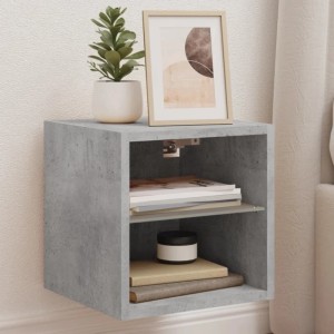 vidaXL TV-Wandschränke mit LED-Leuchten 2 Stk Betongrau 30x28,5x30 cm 836980