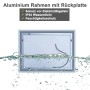 Aica Sanitär Badspiegel 120x70 cm mit LED-Beleuchtung und Aluminiumrahmen.