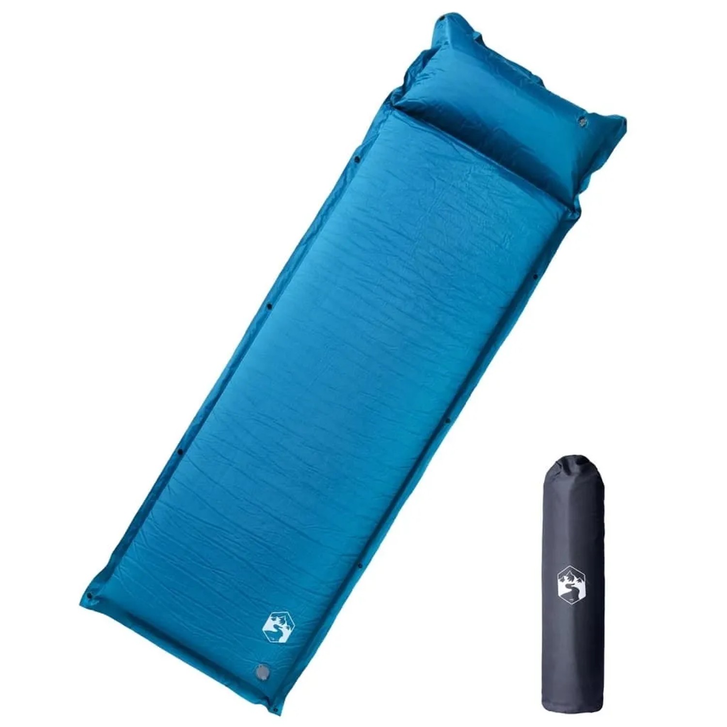 vidaXL Selbstaufblasende Isomatte mit Kissen Türkis 4007135