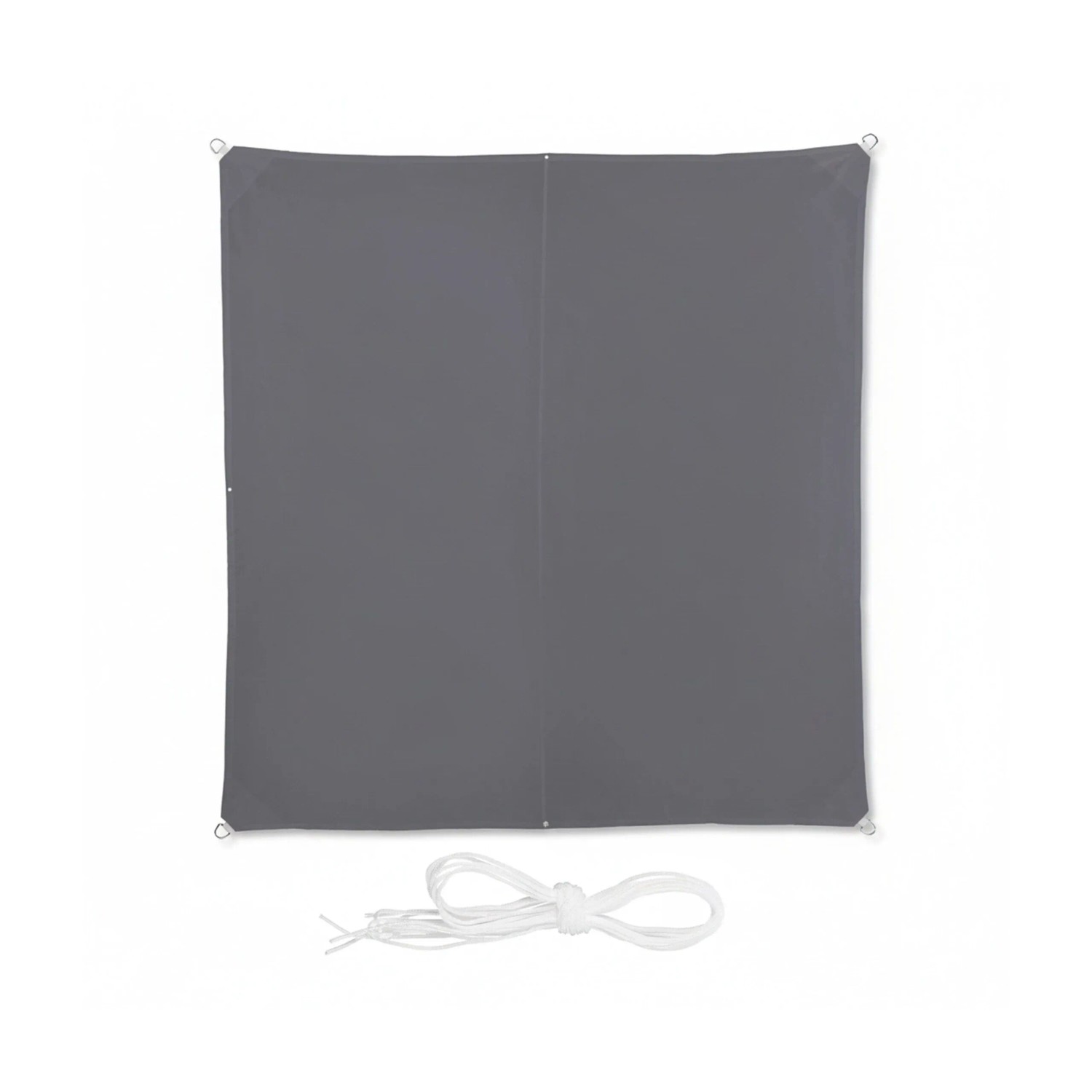 Relaxdays Sonnensegel Quadrat Polyester Grau UV-Schutz 3 m x 3 m 1,6 kg