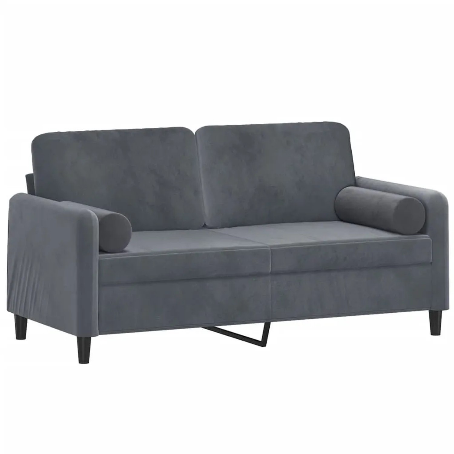 vidaXL 2-Sitzer-Sofa mit Zierkissen Dunkelgrau 140 cm Samt 3200882 günstig online kaufen