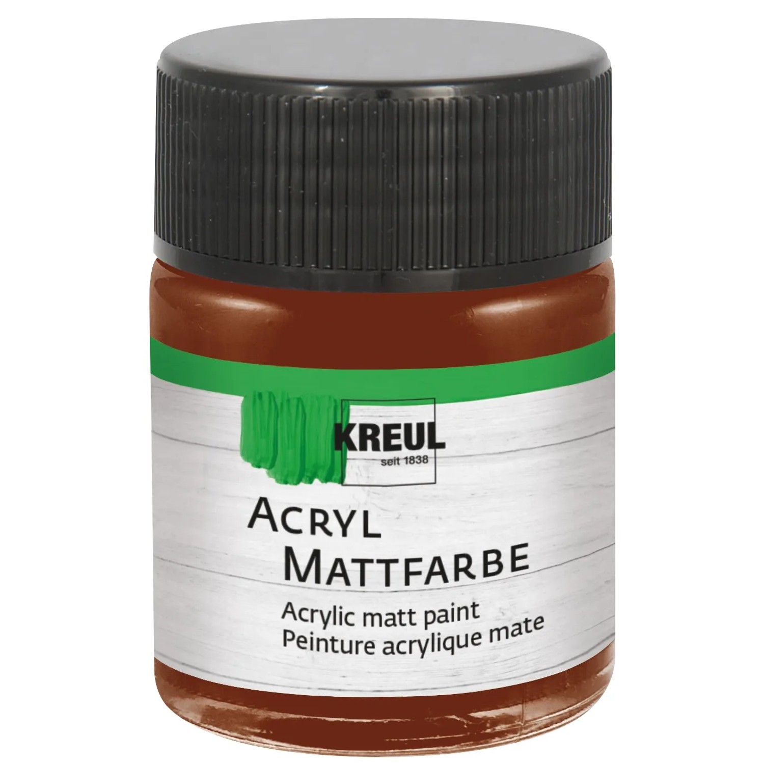 Kreul Acrylfarbe Matt Schokobraun, 50ml, für Bastelarbeiten.