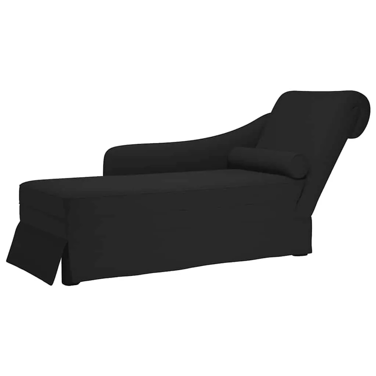 vidaXL Chaiselongue mit Nackenrolle und Rechter Armlehne Schwarz Samt 4009787