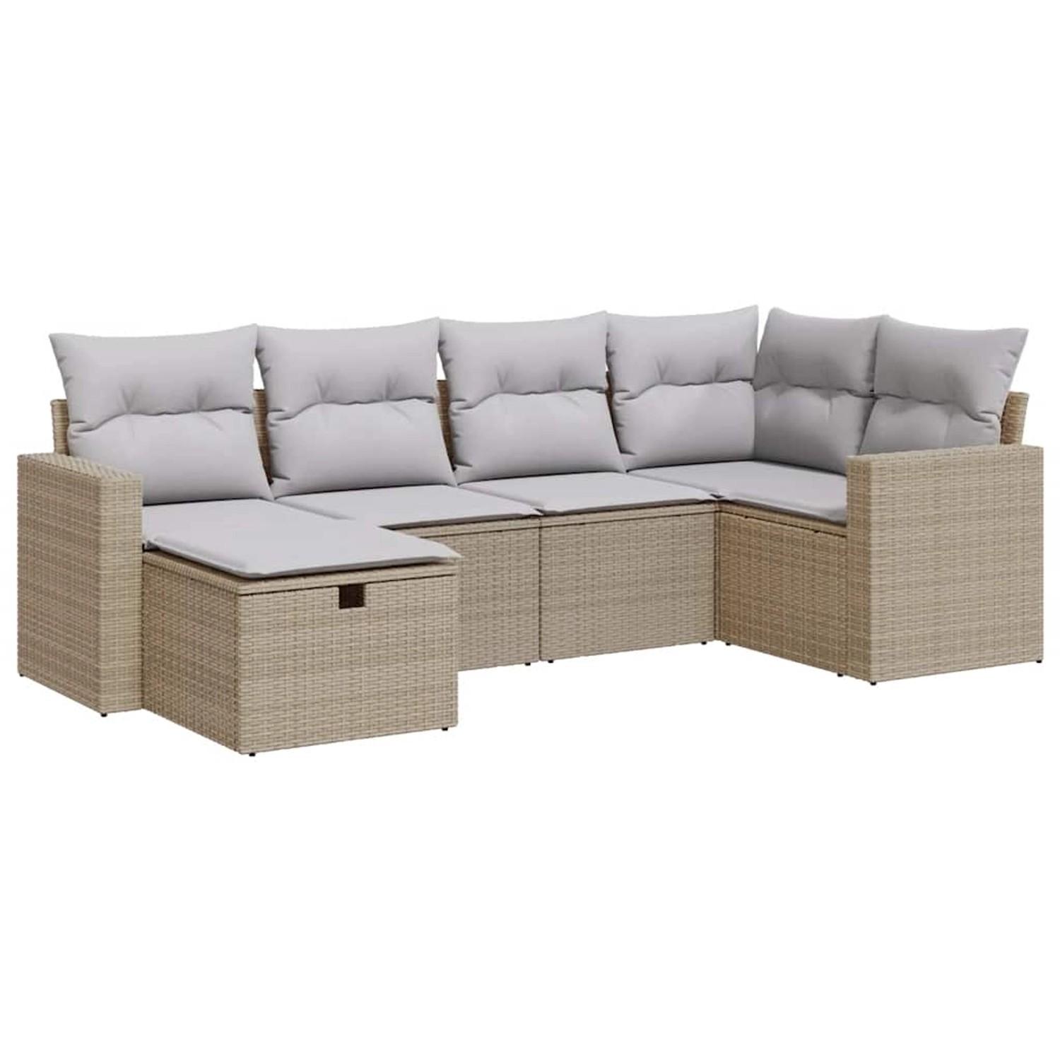 vidaXL 6-Tlg Garten-Sofagarnitur mit Kissen Beige Poly Rattan 3325385 günstig online kaufen