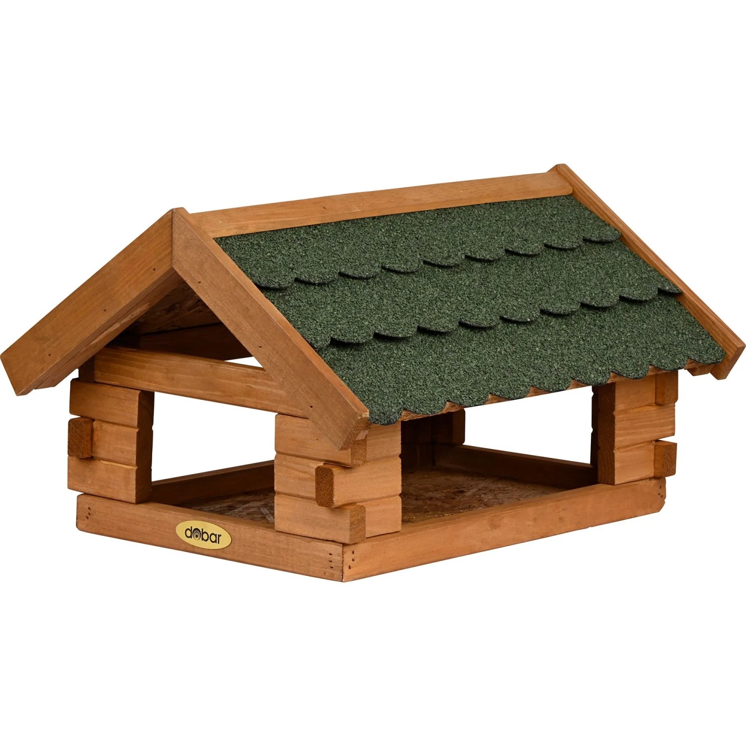 Dobar Vogelhaus Blockhaus mit Bitumendach 38 cm x 31 cm x 23 cm FSC®