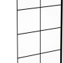 Schwarze baliv Walk-In Duschabtrennung mit transparentem Glas und Stabilisationsbügel.