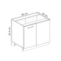Vicco Eckunterschrank R-Line, Bordeaux/Anthrazit, 86 cm, ohne Arbeitsplatte. Küchenschrank mit zwei Türen.