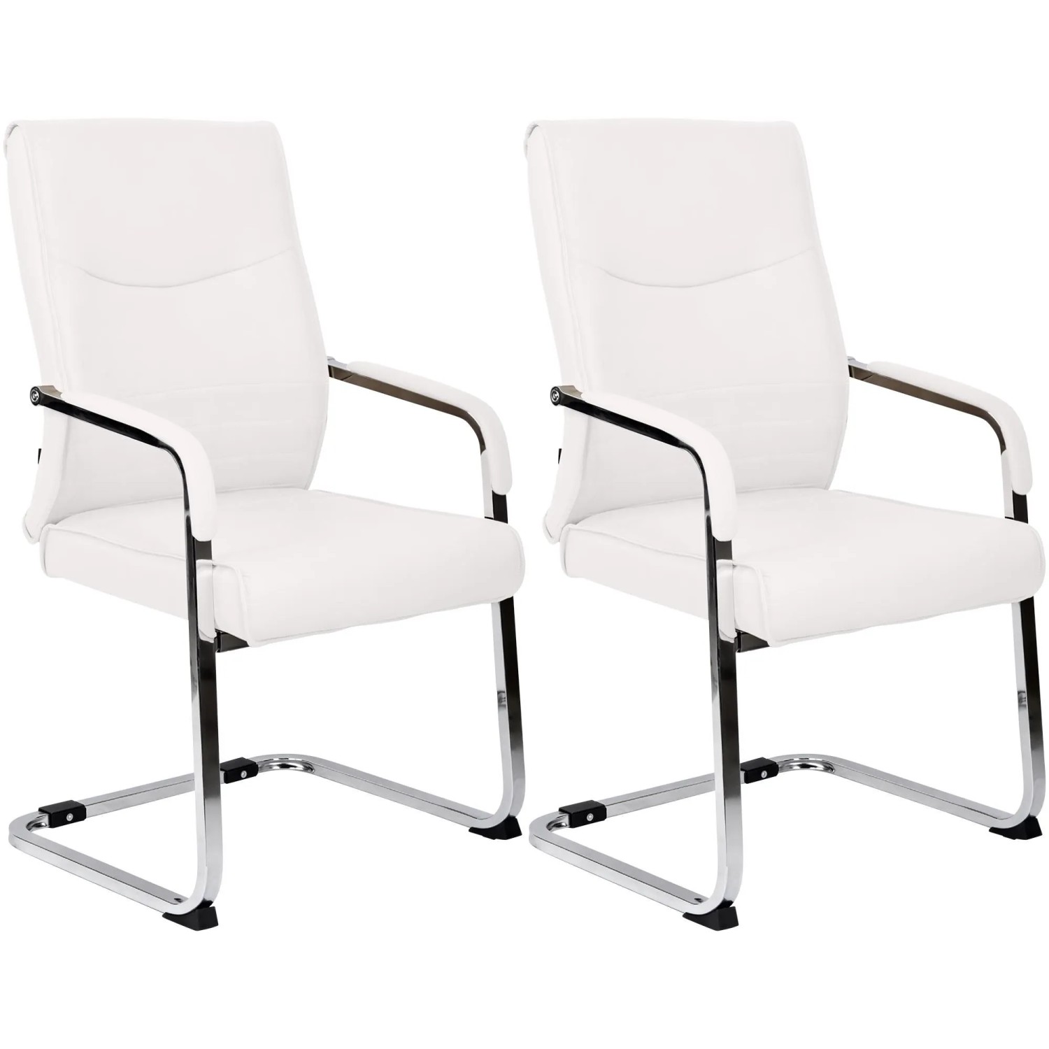 CLP 2er Set Esszimmerstühle Hobart weiß/Kunstleder