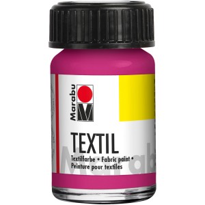 Marabu Textilfarbe, 50 ml, Magenta: Stoffmalfarbe für helle Textilien.