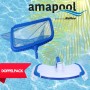 Amapool Pool Reinigungsset Deluxe, 2-teilig: Kescher und Bodensauger für die Poolreinigung.