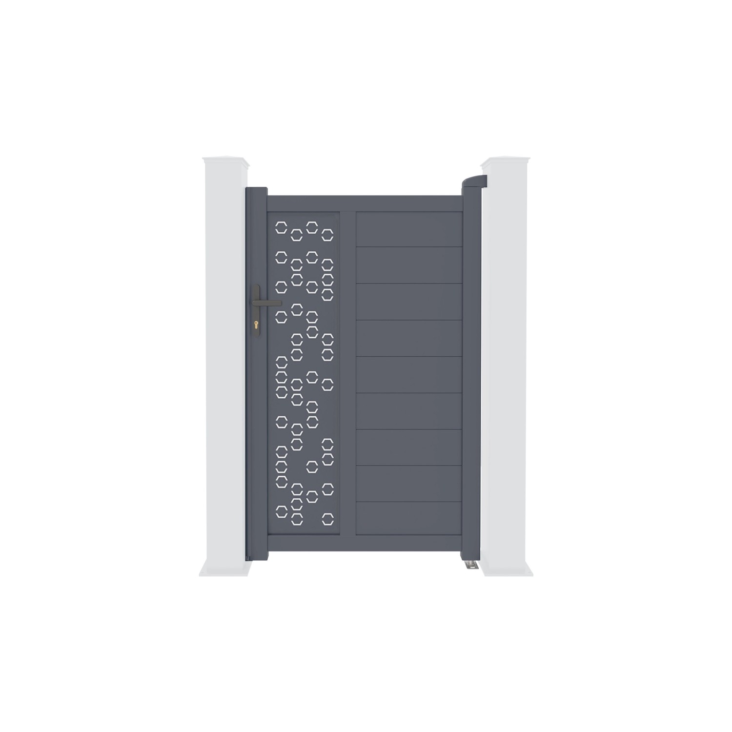 Casanoov Gartentür 1M Adula H 160Cm & 2 Alu Pfosten H 190Cm Grau günstig online kaufen