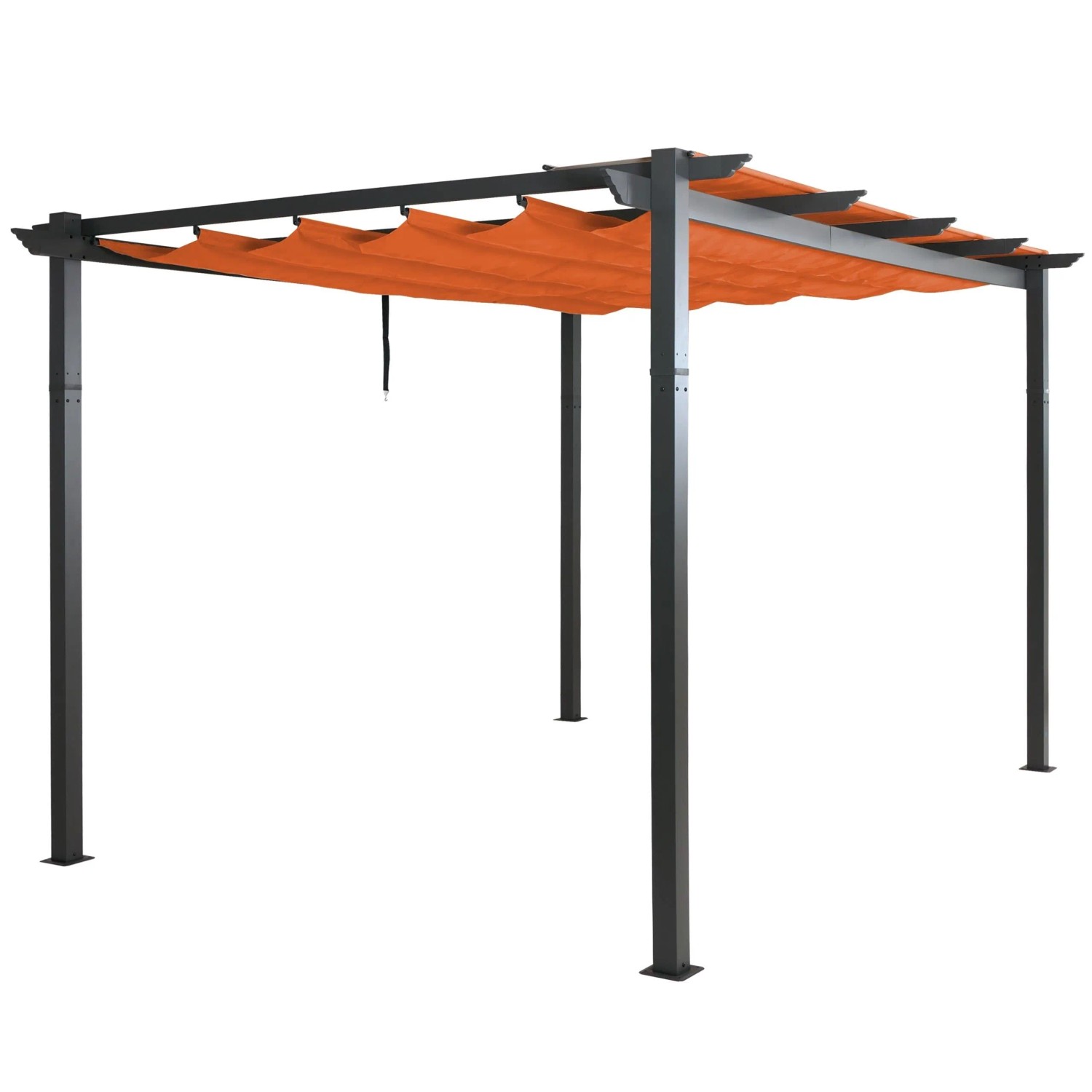 BERLINLODGE Aluminium Pergola Stabiles 8cm-Gestell Schiebedach UV50 Und BxT 4x3m Terrakotta Gartenpavillon Pavillon Garten