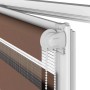 Braunes vidaXL Doppelrollo aus Polyester, 55x200 cm, mit transparenten und blickdichten Streifen und Kettenzug.