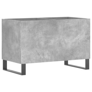 vidaXL Plattenschrank in Betongrau, Holzwerkstoff, mit schwarzen Metallbeinen.