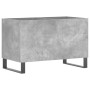 vidaXL Plattenschrank in Betongrau, Holzwerkstoff, mit schwarzen Metallbeinen.