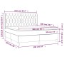Dunkelbraunes Boxspringbett 160x200 cm mit Matratze und gestepptem Kopfteil.