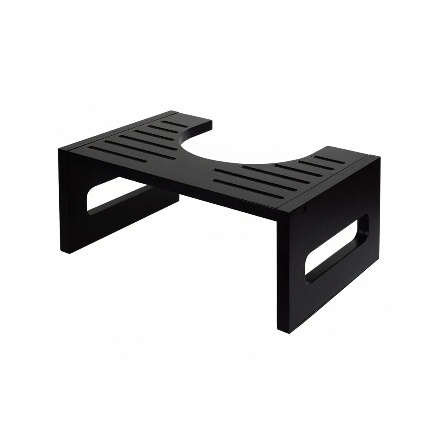 Relaxdays Toilettenhocker Bambus Schwarz mit Schaumstoffschonern 18,5 x 43,5 x 28 cm 2,2 kg