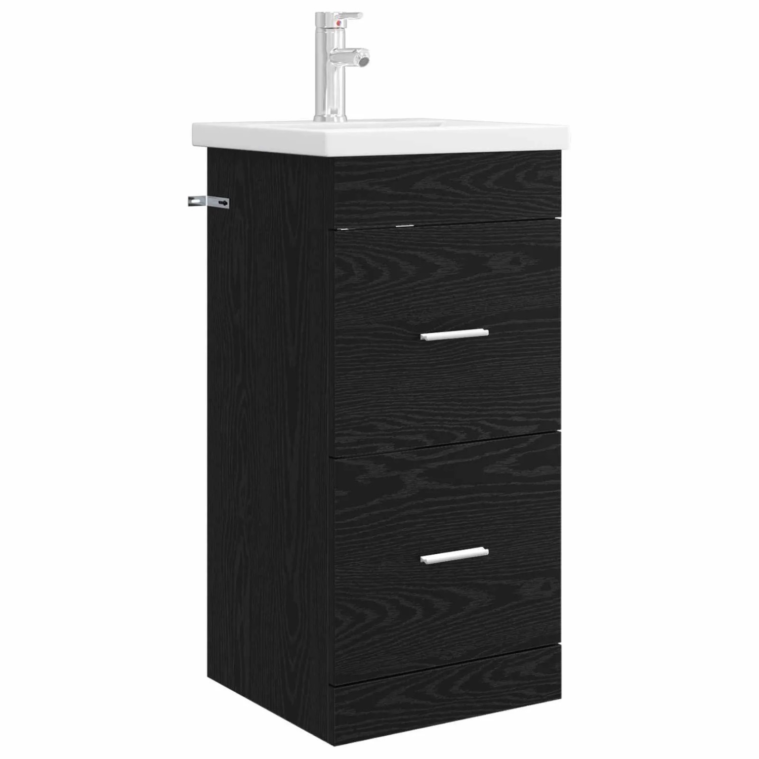 vidaXL Badezimmerschrank mit Waschbecken Schwarze Eiche 890697