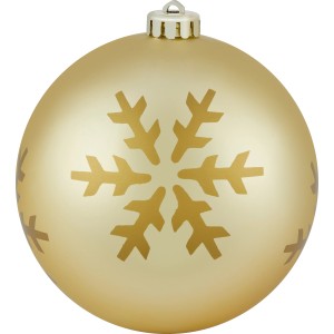 Goldene Weihnachtskugel (Ø 14cm) mit Schneeflocken-Motiv für festliche Deko.