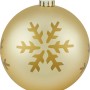 Goldene Weihnachtskugel (Ø 14cm) mit Schneeflocken-Motiv für festliche Deko.