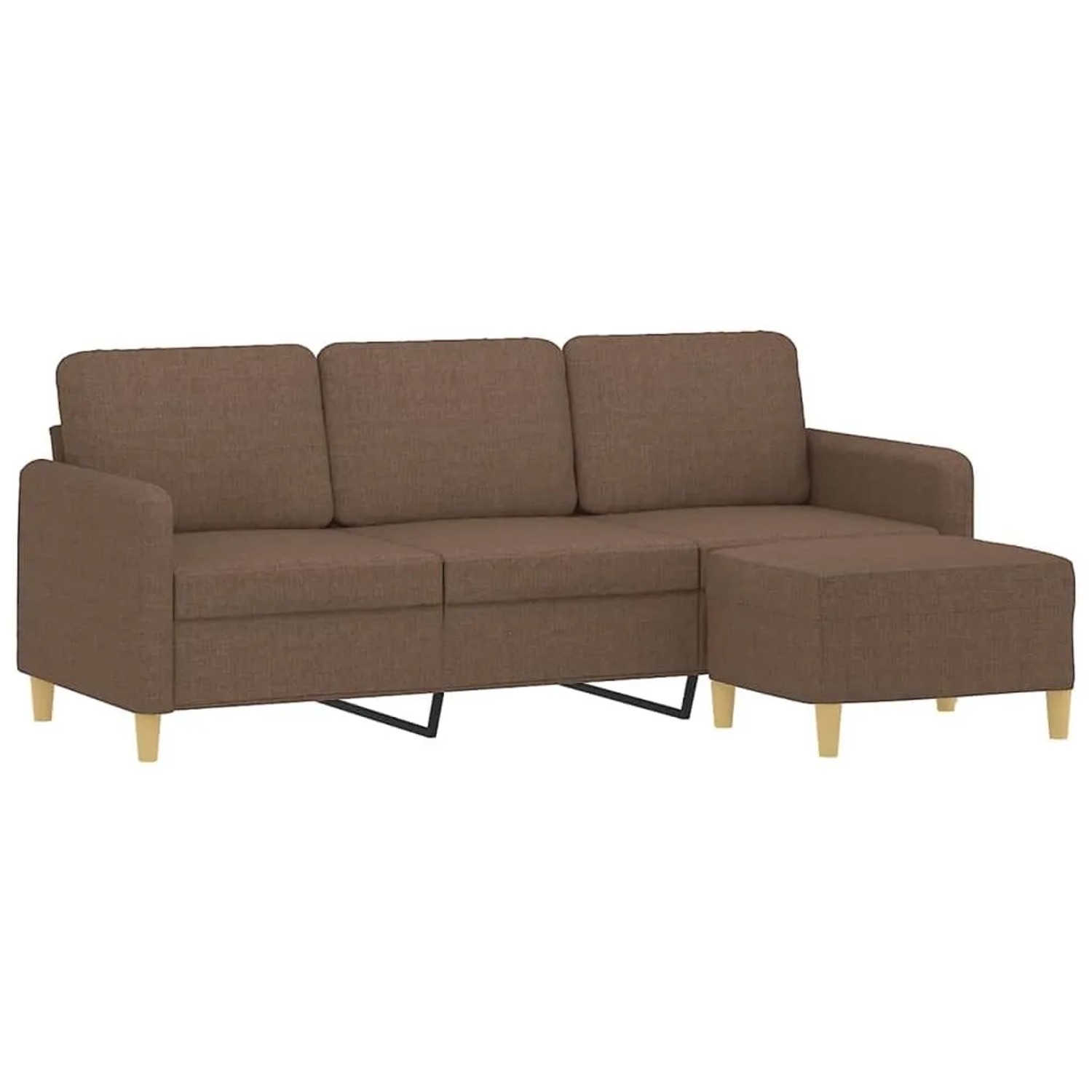 vidaXL 3-Sitzer-Sofa mit Hocker Braun 180 cm Stoff 3201195 günstig online kaufen