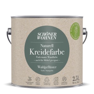 Dose Schöner Wohnen Naturell Kreidefarbe Waldgeflüster, 2,5l, tiefes Naturgrün, pudermatt, auch für Möbel geeignet.