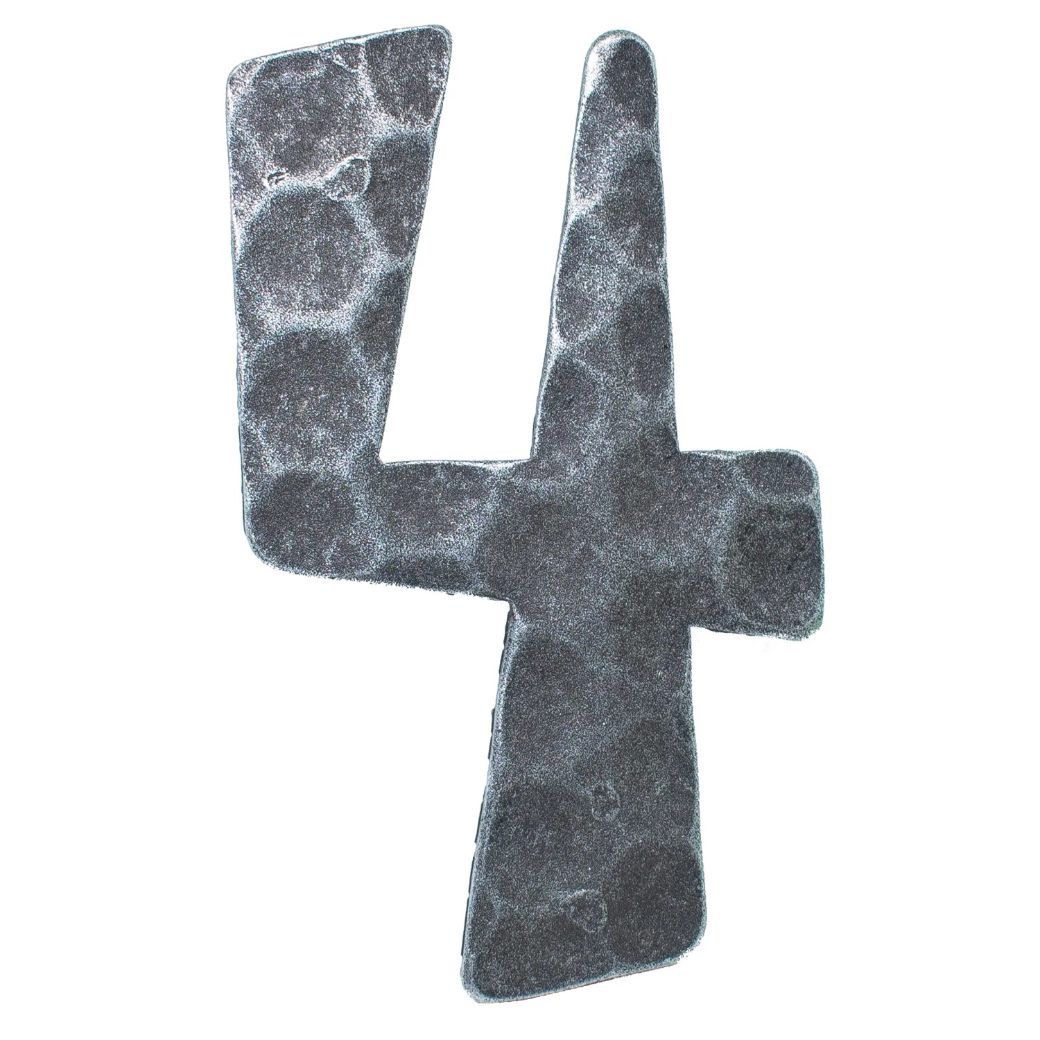 FeNau Hausnummer 4 Abmessung 12x8 cm Material 4 mm Gehämmert Stahl Roh S235JR