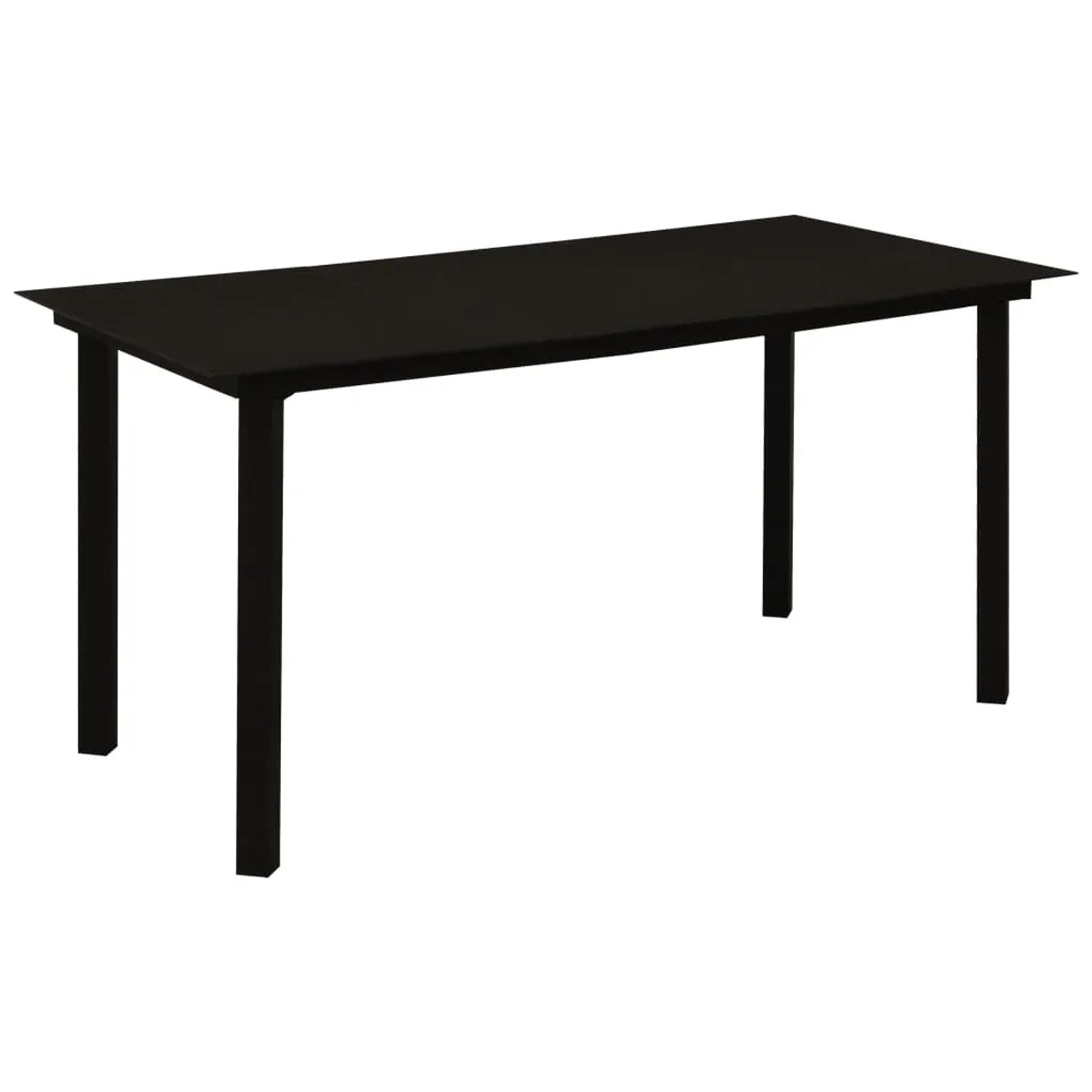 vidaXL Garten-Esstisch Schwarz 150x80x74 cm Stahl und Glas 312162
