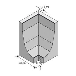 Grauer Winkel-Eckstein 60x40x40 cm für Mauersysteme, Hochbeete und Hänge.