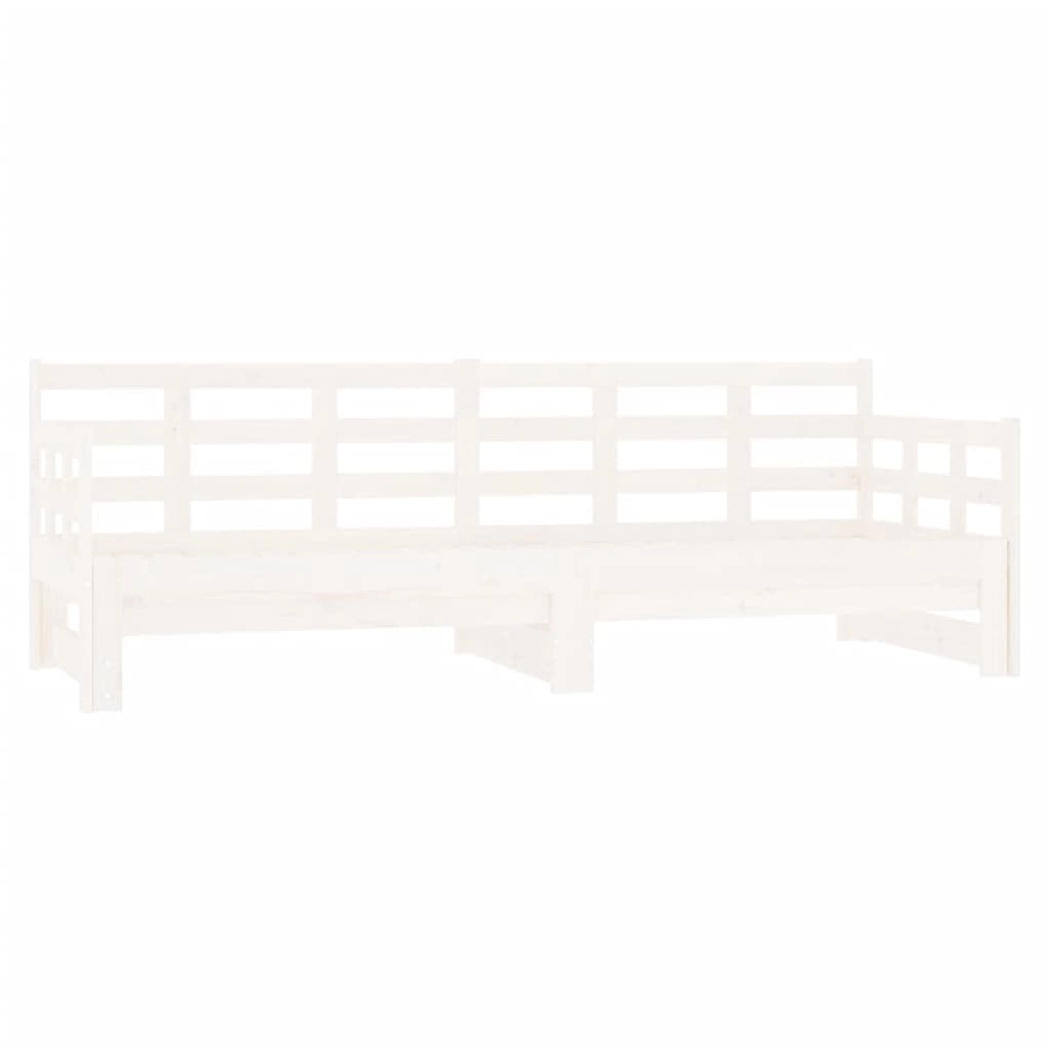 Thumbnail - vidaXL Tagesbett Ausziehbar Weiß Massivholz Kiefer 2x(90x200) cm1279889