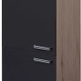 Flex-Well Geräteumbauschrank Lara, 60 cm, Anthrazit/San Remo Eiche, für Einbaukühlschrank.