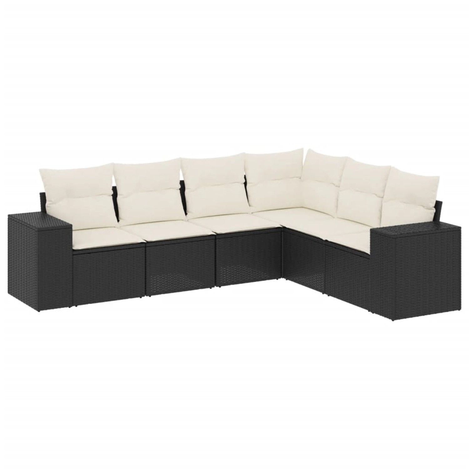 vidaXL 6-Tlg Garten-Sofagarnitur mit Kissen Schwarz Poly Rattan 3254943 günstig online kaufen