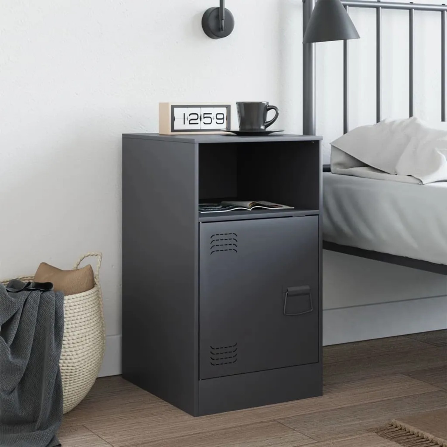 vidaXL Metall Nachttisch Modell 5 Anthrazit 34,5 x 39 x 44 cm kaufen bei OBI