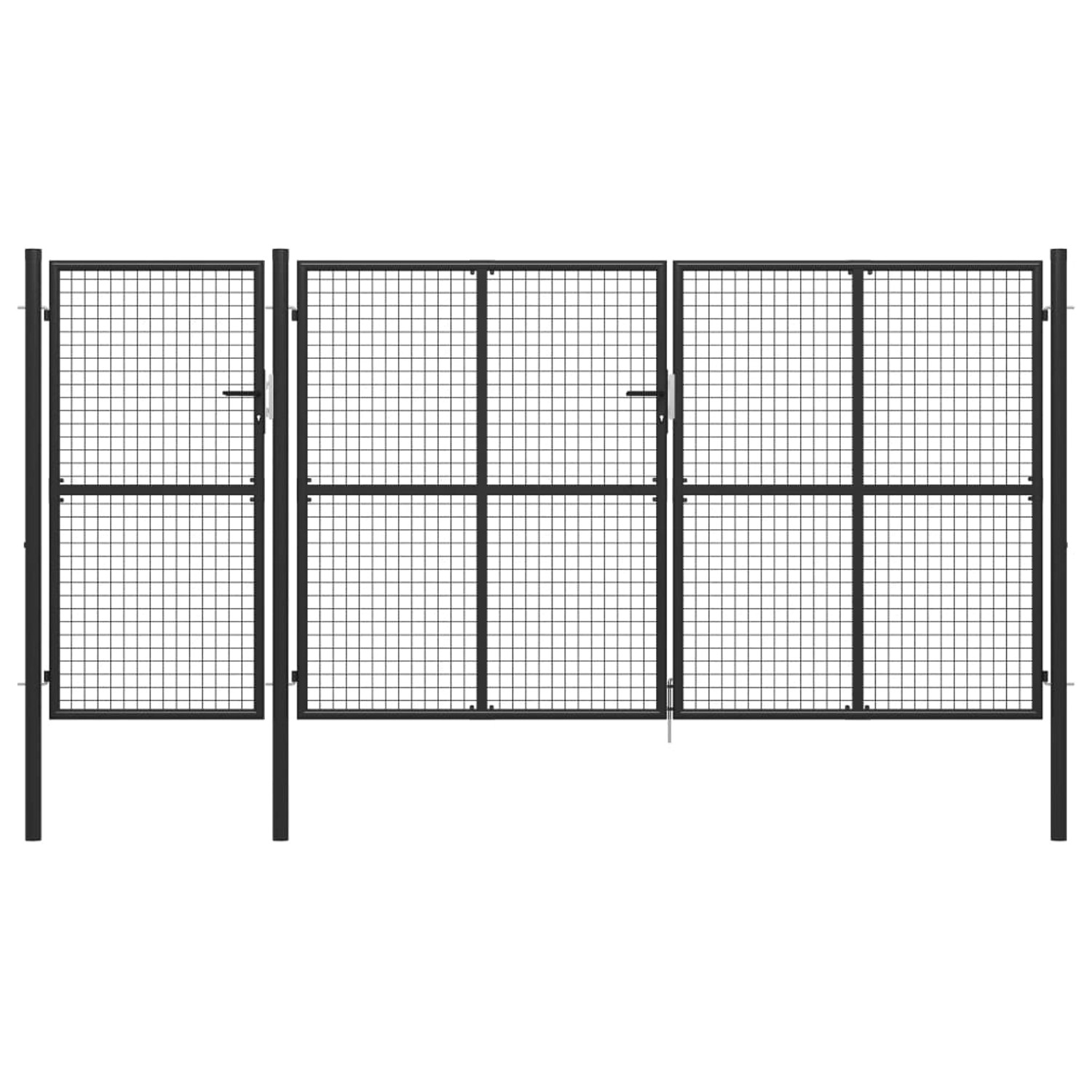 vidaXL Gartentor Stahl 400 x 150 cm Anthrazit 144331 günstig online kaufen