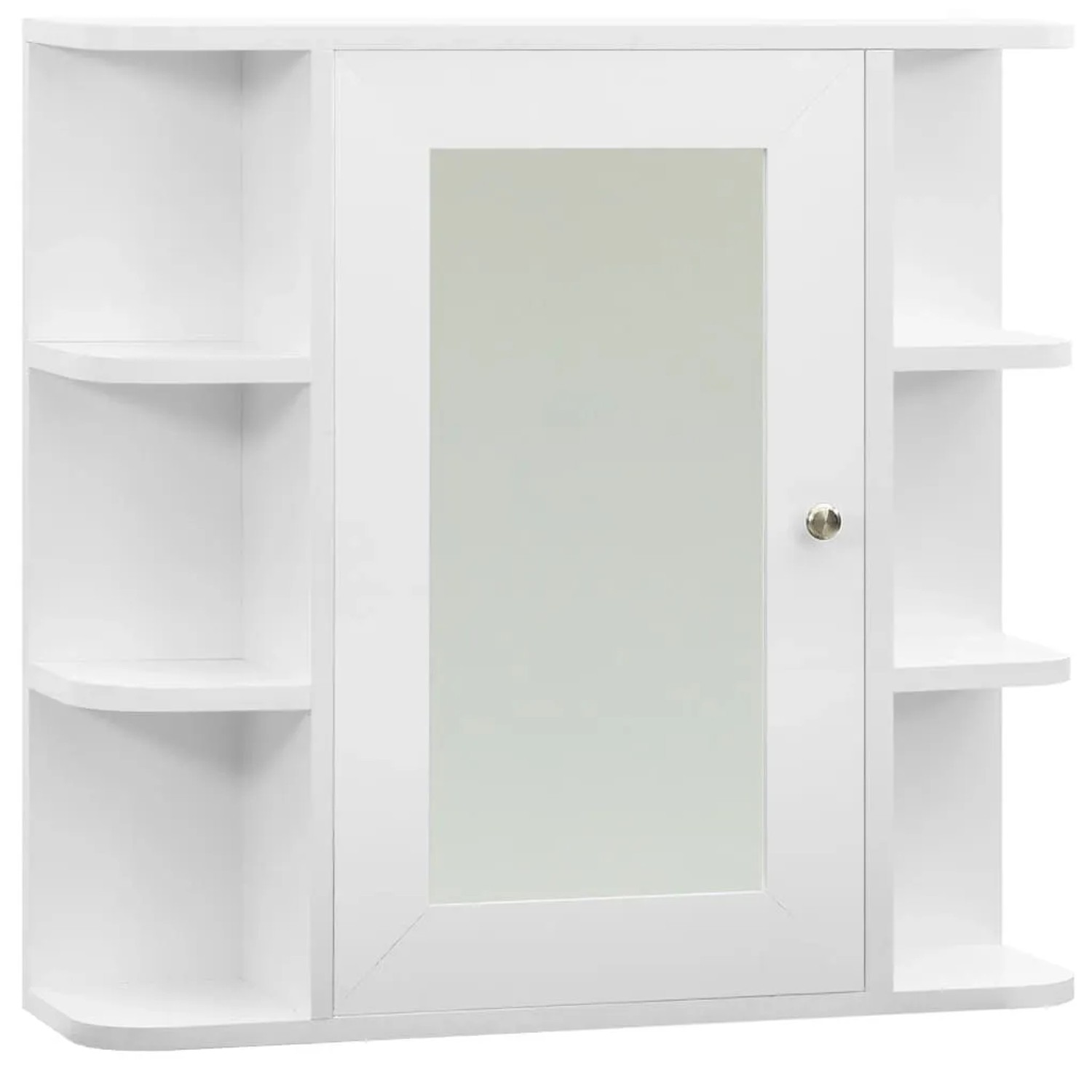 vidaXL Bad-Spiegelschrank Weiß 66x17x63 cm MDF 323601