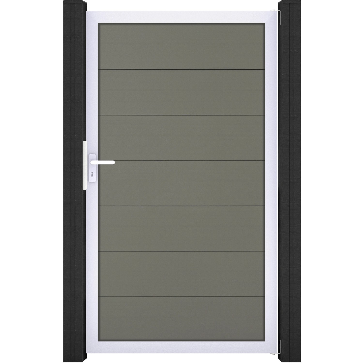 GroJa Solid Grande Steckzauntor 100 x 180 cm Grau Rahmen EV1 günstig online kaufen