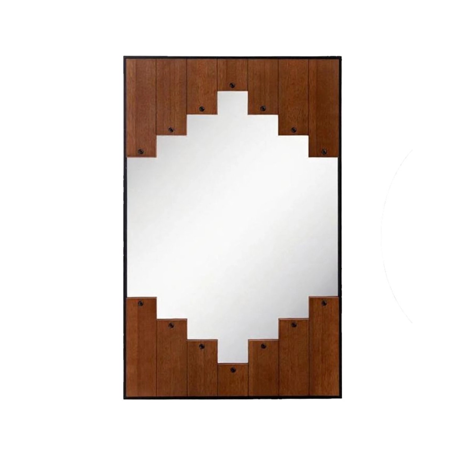 Costway Rechteckiger Spiegel mit Holzrahmen 66 x 95 cm