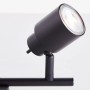 Detailaufnahme: Schwarzes, 2-flammiges LED-Spotrohr Andres von Brilliant. Moderner Spot für Innenräume.