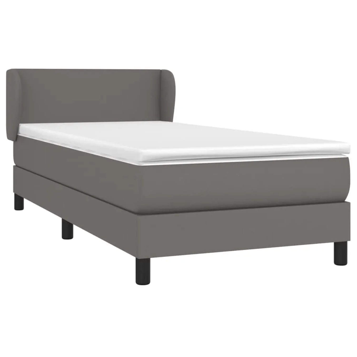vidaXL Boxspringbett mit Matratze Grau 80x200 cm Kunstleder 3127161 günstig online kaufen
