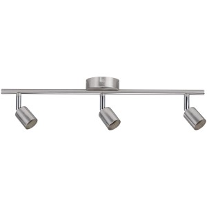 Dreiflammiger, matter Nickel-Spot Tavole für GU10 Leuchtmittel. Wandlampe aus Metall.