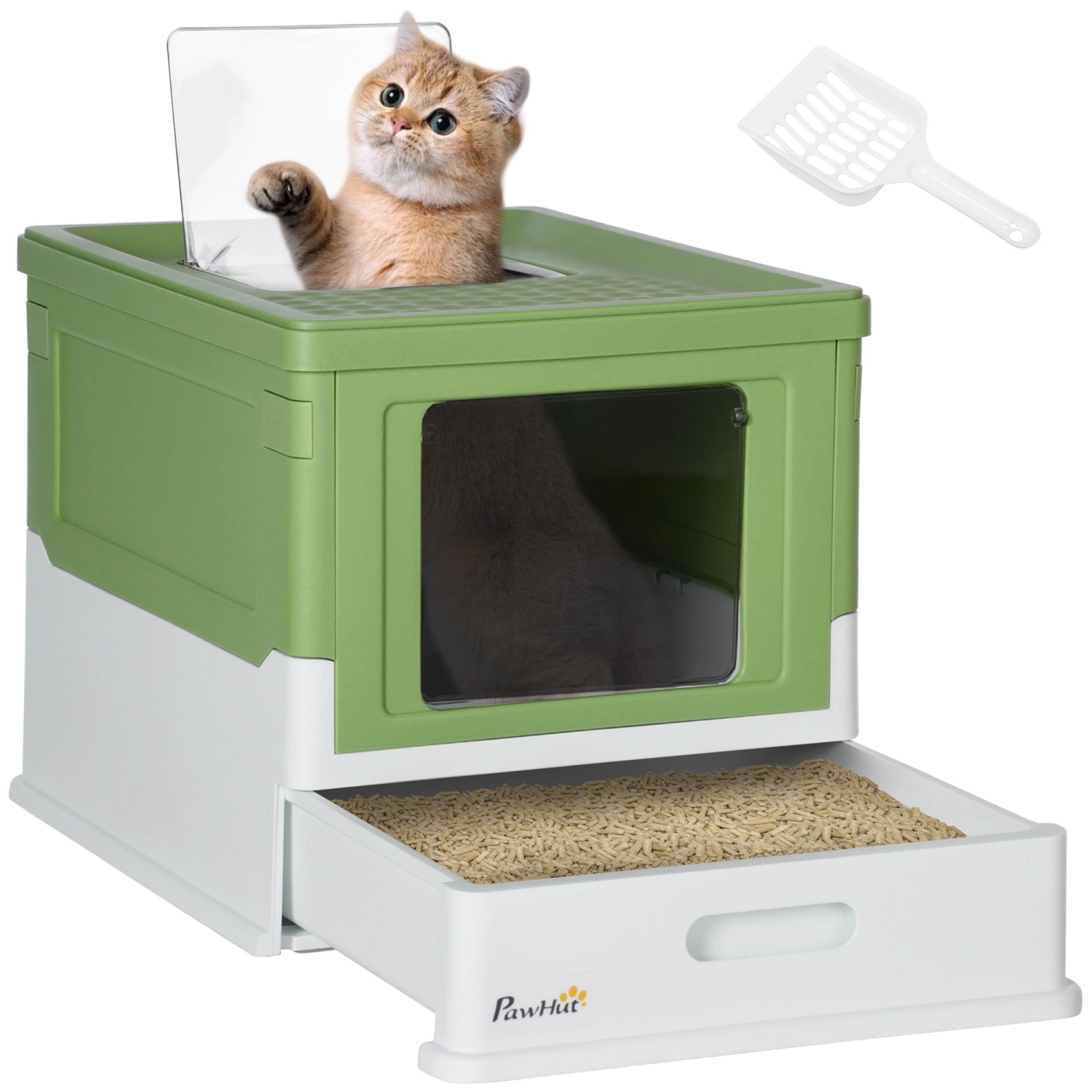 PawHut Katzentoilette mit Deckel Bodenschale günstig online kaufen