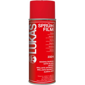 Rote Sprühdose Lukas Sprühfilm Seidenmatt 400ml für Ölfarben.