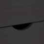 Grauer vidaXL Rollschrank: Detail des versenkten Griffs einer Kiefernholz-Schublade.