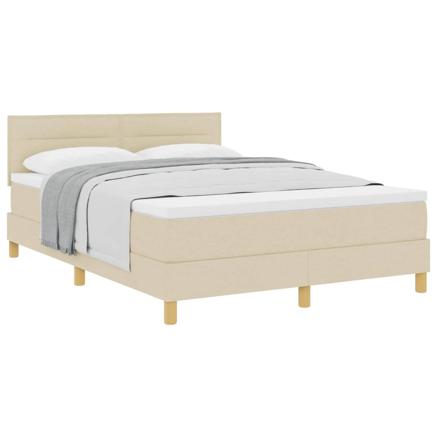 vidaXL Boxspringbett mit Matratze Creme 140 x 200 cm Stoff 3338851 günstig online kaufen