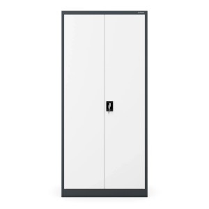 Jan Nowak Metallschrank JAN H, anthrazit-weißer Büroschrank mit 3-Punkt-Verriegelung.