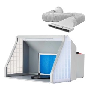 Wiltec Airbrush Absauganlage 9M³/Min Led Beleuchtung Drehregler Doppellüfter